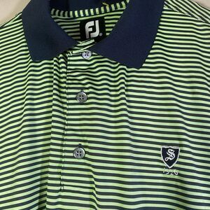 Footjoy FJ  Polo Shirt Mens XL Extra Large Green  Striped Golf Sedgefield Club